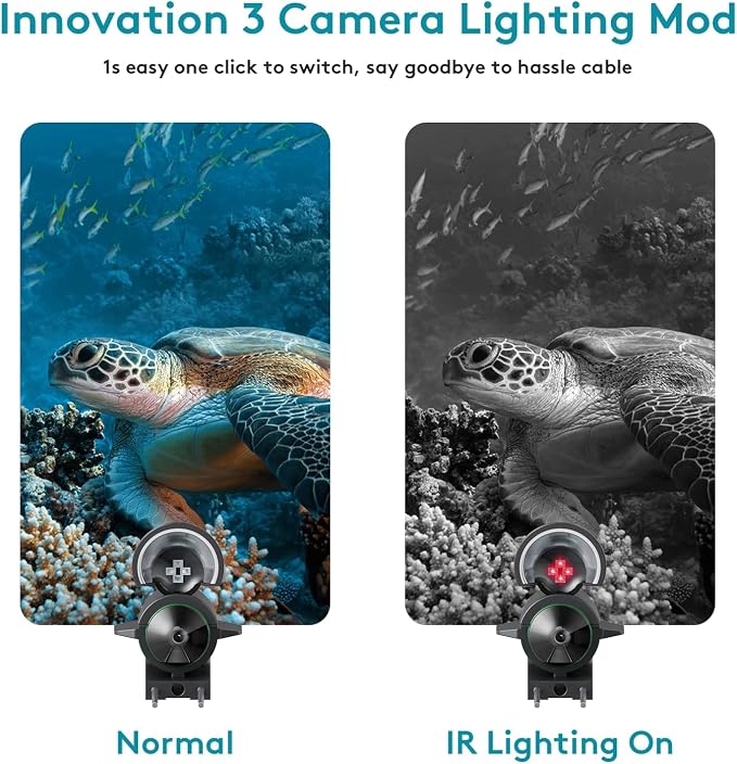 FOURQ Fishing Camera, 220° Ultra-Wide HD Underwater Fishing Camera with 4.3" LCD & IR Night Vision, 5000mAh Rechargeable Battery 100ft Cable for Ice Lake Boat Kayak Fishing