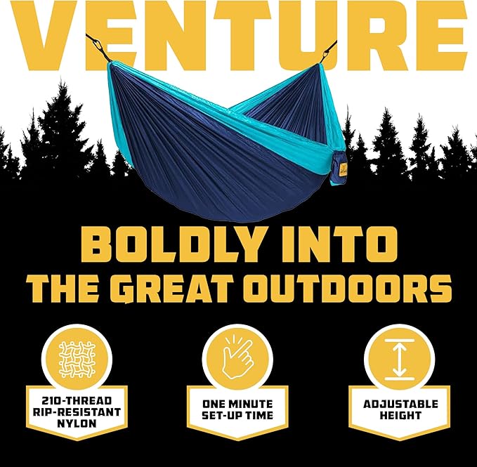 Wise Owl Outfitters Camping Hammock – up to 500lbs Portable Hammock with Tree Straps - Travel, Backpacking, Hiking, Outdoors Camping Gear - Single or Double