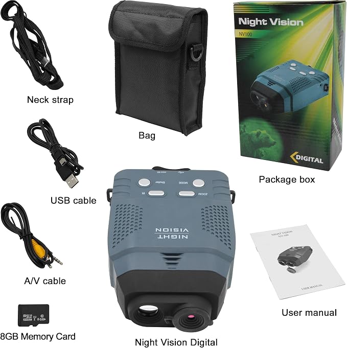 Portable Digital Night Vision Monocular New Optics Records Video Image with Micro SD Card