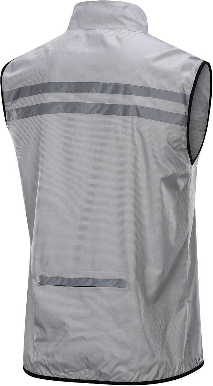 bpbtti Men's Hi-Viz Safety Running Cycling Vest Sleeveless Windbreaker vests- Windproof and Reflective