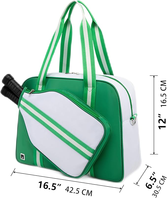 ROYALFAIR Pickleball Tote Bag for Women Men Large Capacity with Paddle Cover Pocket and Adjustable Shoulder strap