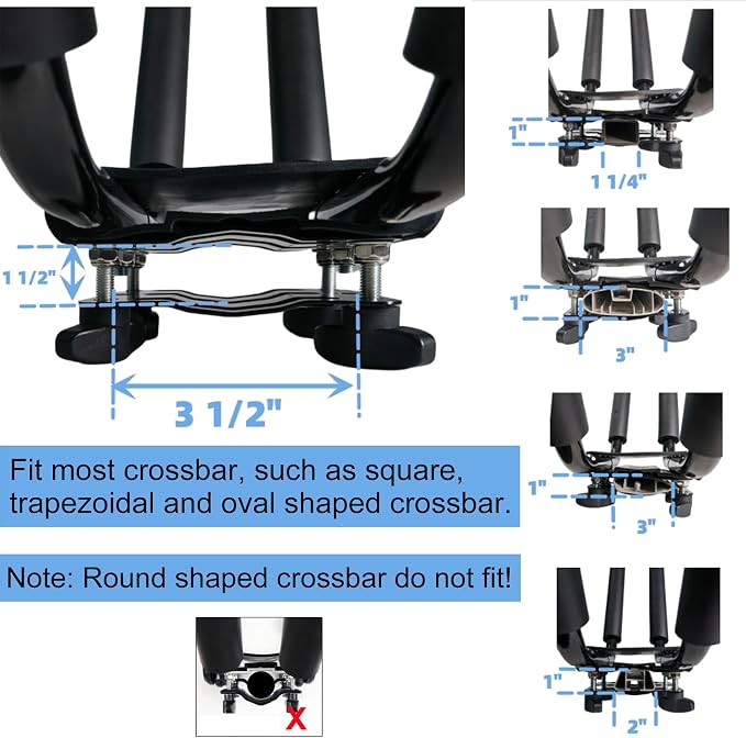 2 Pairs Heavy Duty Kayak Roof Rack J-Bar Carrier Holder - Includes 4 Pcs Ratchet for Canoe, SUV, Cars, Truck, Surf Ski, Tie-Mount on Car Roof Top Crossbar for Trip, Set of 4