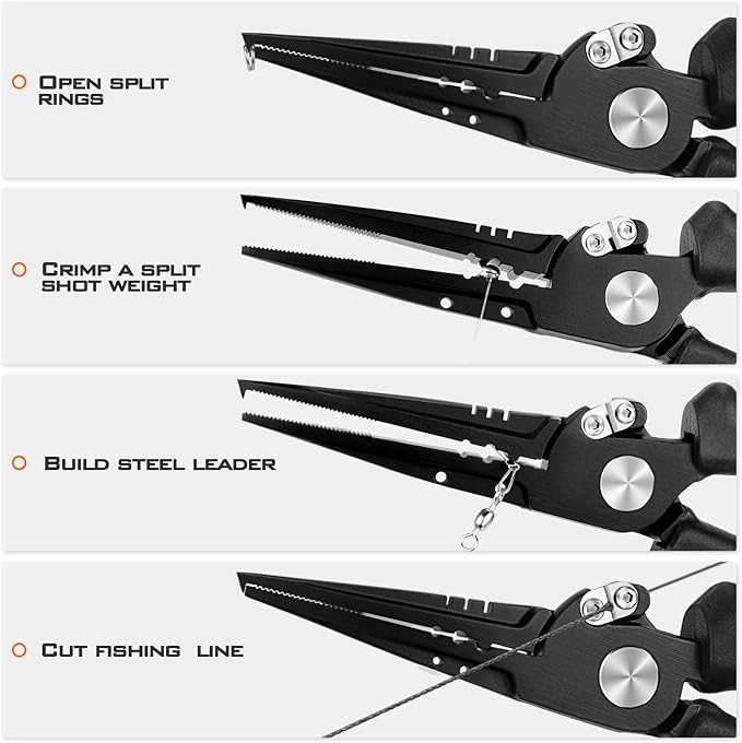 KastKing Speed Demon Pro Fishing Pliers, 420 Stainless Steel, Fishing Tools, Saltwater Resistant Fishing Gear, Tungsten Carbide Cutters, Corrosion Resistant Coating, SuperPolymer Grip Handles