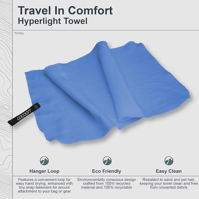 COCOON - Premium - Hyperlight Towel - Blue Lagoon - Large