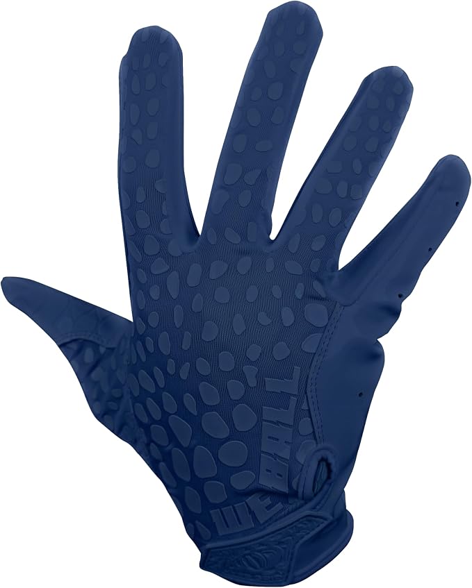 We Ball Sports Hypr-Grip Football Gloves, Men’s Sticky Silicone Palm Receiver Gloves
