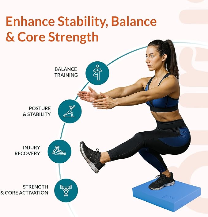 Gurus Balance Pad – High-Density Foam Balance Pad Physical Therapy for Stability & Strength, Exercise Foam Pad for Balancing, Non-Slip Lightweight Trainer for Home Gym & Rehab (Pink)