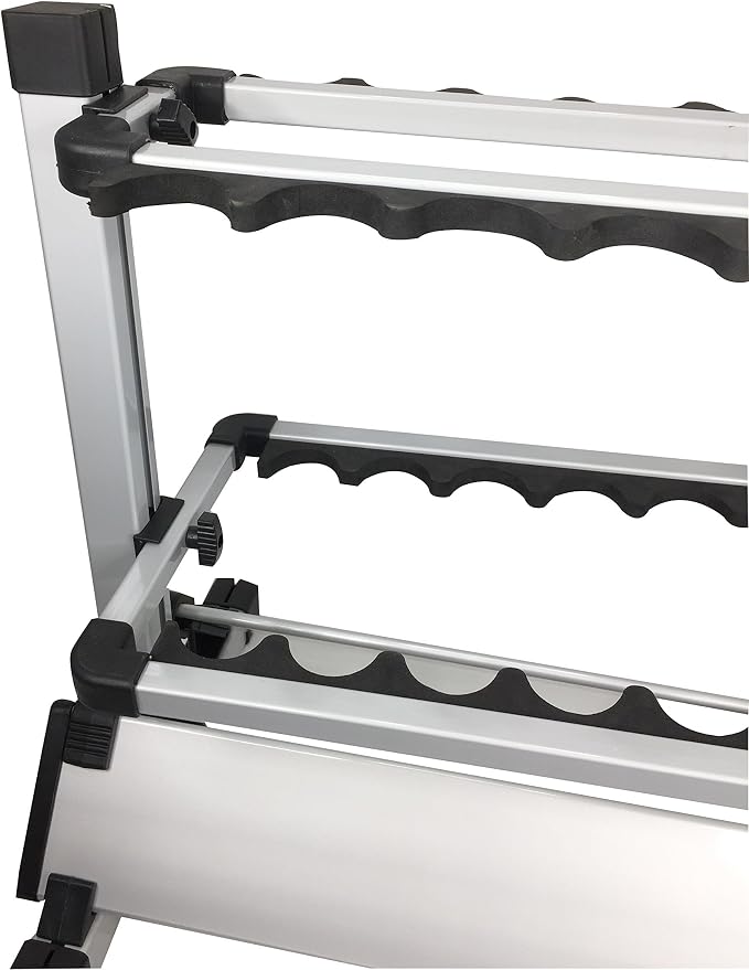 Pactrade Marine Fishing Rod Stand (12 to 24 Slots) - Fishing Pole Rack for Garage, Home, Cabin Floor | Cushioned, Lightweight, Easy-Access, Easy-Assembly | Great for Golf Clubs, Cue Sticks, and More