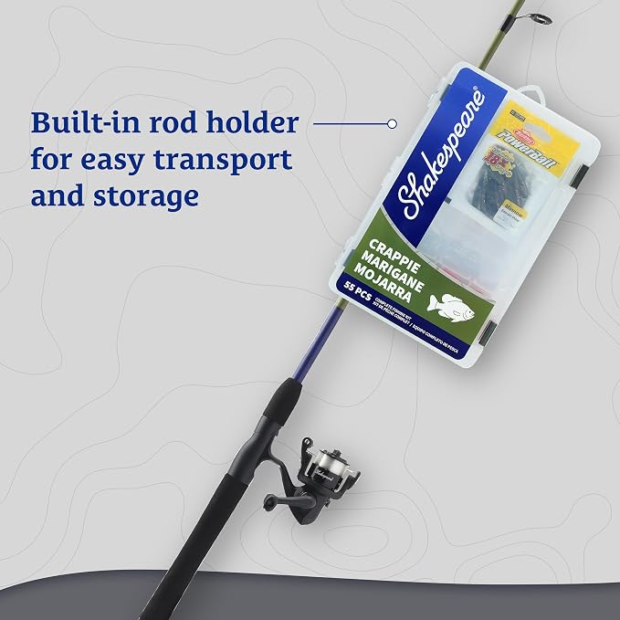 Shakespeare Catch More Fish Spinning Reel and Fishing Rod Combo with Kit