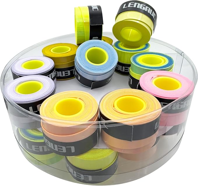 Gradient Colors Ultra Thin Tacky Overgrips,Tennis/Badminton/Pickleball/Paddle 24/48 Pack,Comfort Grip Tape,Absorb Sweatbands Anti Slip