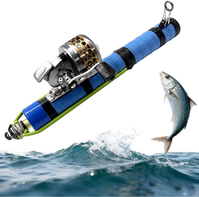 Fishing Catapult Rod Spincast Reel Portable Salt Fresh Water Gear | Upgraded Wrap Foam Grip, Anti-Slip & Freeze-Proof; Attach Sinkers to Hooks for Long Casting Distancer