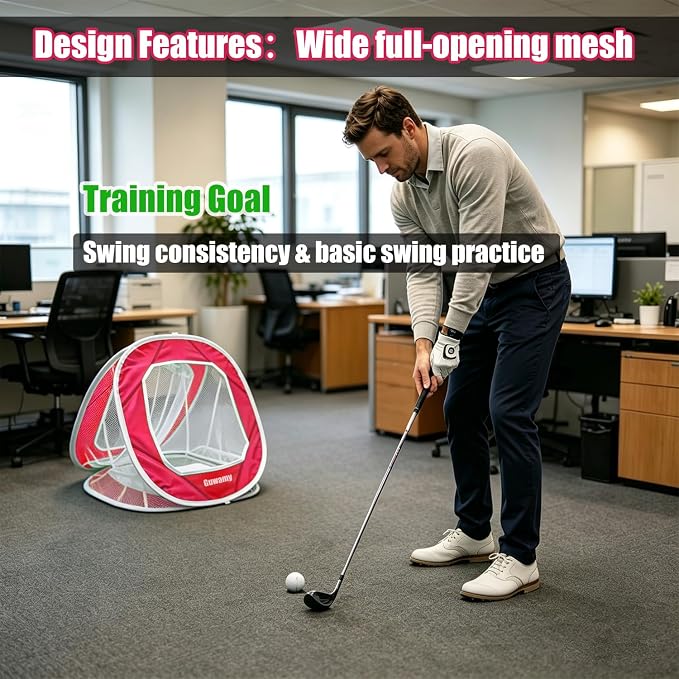 3-in-1 Pop Up Golf Chipping Net – Precision & Distance Trainer, Easy Indoor/Outdoor Setup – Ideal Gift