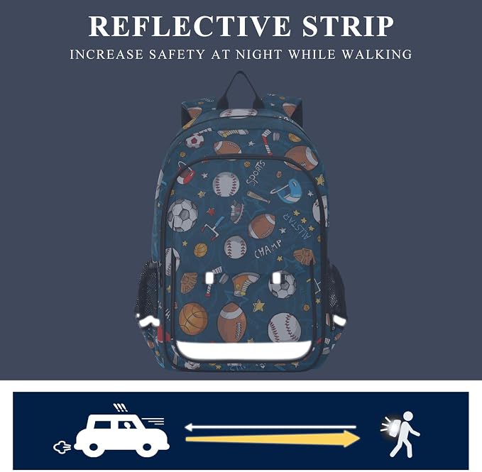 Fisyme Cartoon Baseball Sports School Backpack Laptop Backpacks Bags Bookbag Travel Casual Computer Notebooks Daypacks