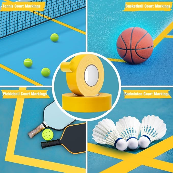 Pickleball Tape for Outdoor Court, 2in x 300FT Temporary Pickleball Court Lines, Court Marking Kit for Pickleball, Basketball, Badminton