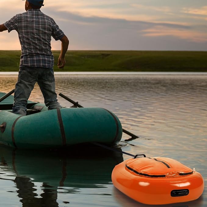 WILLBOND Inflatable River Floating Cooler Tow Behind, 38 Qt Insulated Heavy Duty PVC Kayak Floating Cooler with Handle for Outdoor Kayaking Rafting Boating Fishing and River Tubing