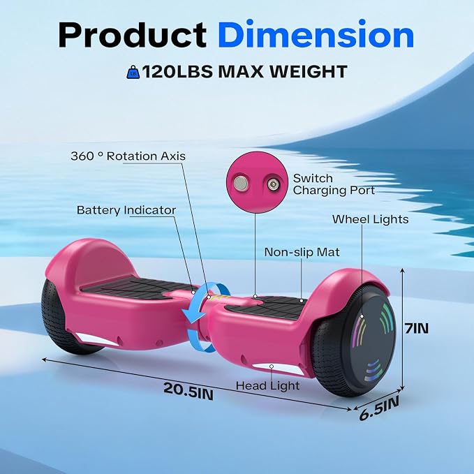 XERATH All Terrain hoverboard with Bluetooth Speaker and Led Lights,hoverboard for kids UL 2272 Standard,Self Balancing Scooters a great gift for boys and girls