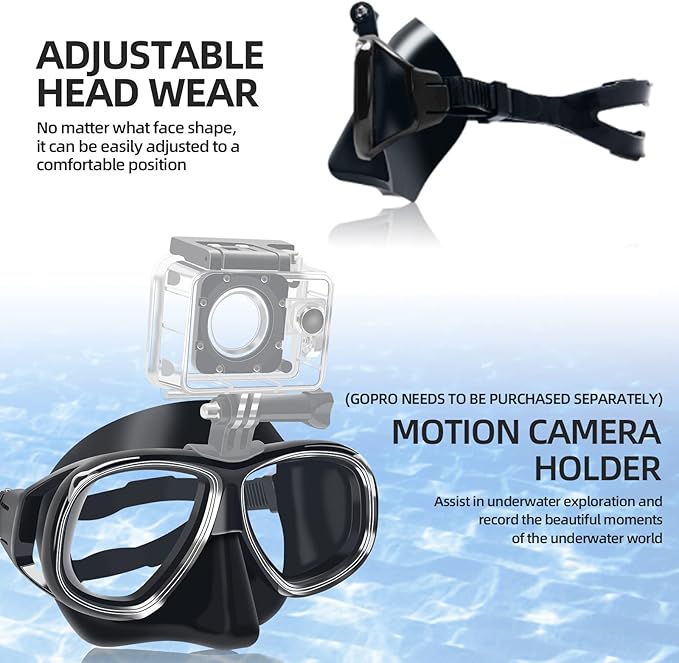 Snorkeling Gear for Adults Youth, Nearsighted Anti-Fog Diving Mask & Silicone Dry Snorkel for Scuba Diving Spearfishing Freediving
