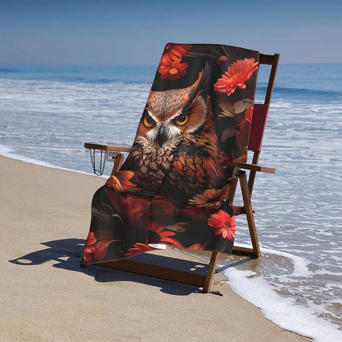 Cute Bird Beach Towel,32x52in,Quick-Dry Sand-Free Bath Towels,Microfiber Lightweight for Travel Pool Yoga Beach Outdoor Activities Decor Accessories Gifts (Eagle Floral)