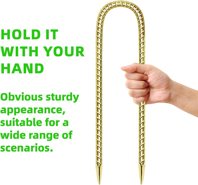 22 Pack 12 Inch Rebar Stakes Anti-Rust Galvanized Steel U Shape Hook Strong Ground Anchors for Tents, Position Kits, Fences, Trampolines Landscape Fabric for Farm Garden