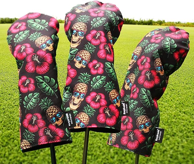 Golf Club Head Covers 3 Pack Waterproof Cloth Head Covers for Driver/Fairway Wood/Hybrid Fit All Golf Clubs Headcover #1#3#5 for All Brands