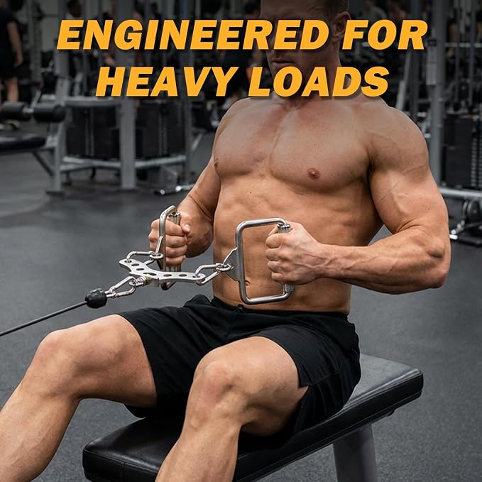 Double to Single Adaptor Plate for Cable Pulley Machines Durable Solid Stainless Steel with 3 Carabiners Suitable for Dual Cable Machines LAT Pulldown, Shoulder & Biceps Exercises