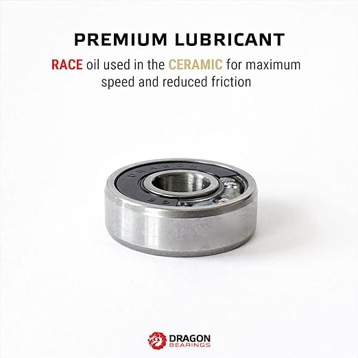 Dragon Roller Skate Bearings 16 Pack - High Performance Inline Skate Bearings - Guaranteed for Life (Ceramic)