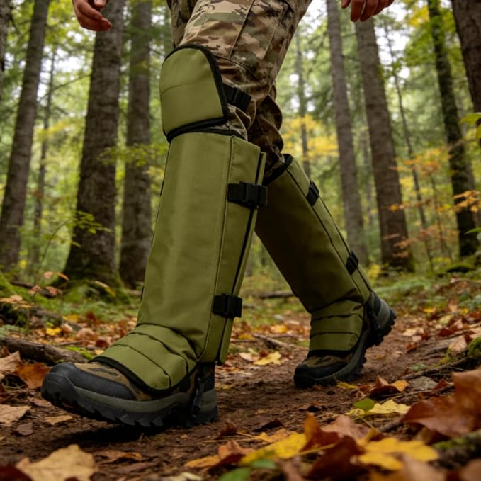 Snake Gaiters for Hunting, Snake Guards for Legs, Waterproof Snake Chaps Gaiter Leggings for Men & Women, Extended Knee Pads Snake Bite Protection, Snake Proof Gaiters with Adjustable Size