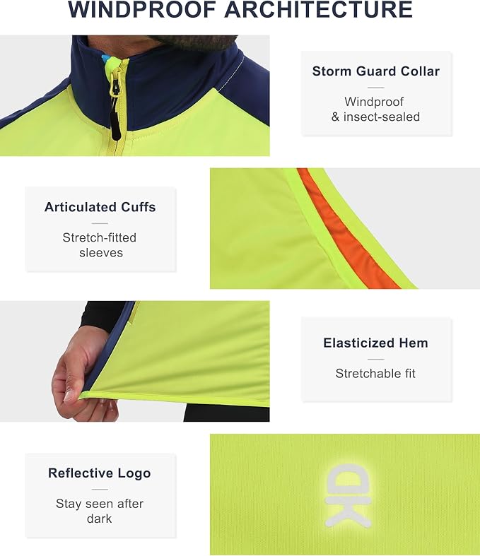 Little Donkey Andy Men's Water-resistant Outerwear Vests, Stretch Windproof Vest for Cycling, Running, Golf