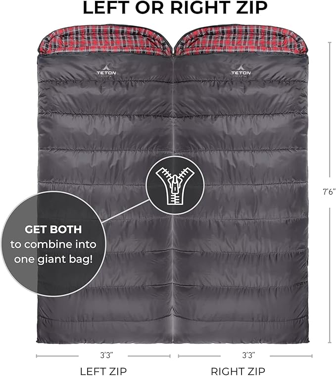 Teton Celsius XXL Sleeping Bag, Cold Weather Sleeping Bags for Adults and Kids, Camping Made Easy and Warm. Compression Sack Included