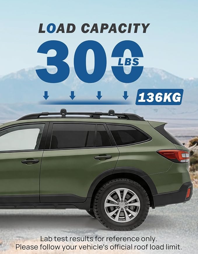 JOYTUTUS 300lbs Lockable Roof Rack Cross Bars Compatible with Subaru Outback Wilderness 2022-2025 (Only Fit Wilderness), Heavy Duty Aluminum Anti-Theft Roof Rails Crossbars Luggage Racks