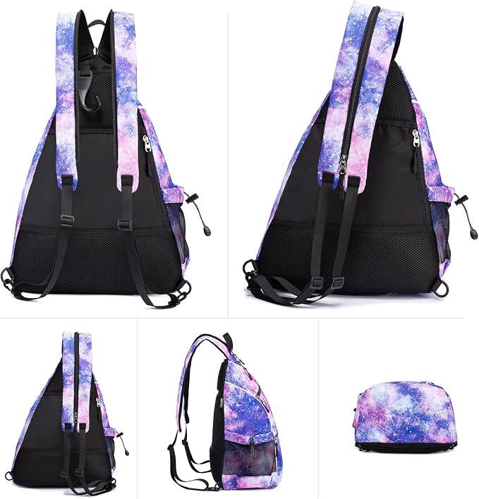 Sucipi Pickleball Bag - Men's & Women's Pickleball Backpack, Adjustable Sling Bag w/Fence Hook/Large Capacity/Safety Pocket