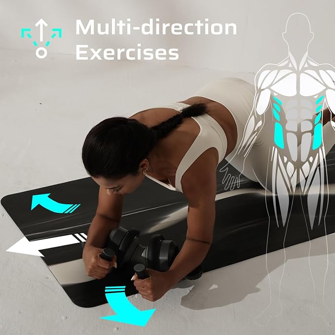 BERTER Fitness Ab Roller Wheel with Elbow Support Abdominal Trainer Roller Workout Equipment for Core Strength Training for Men and Women