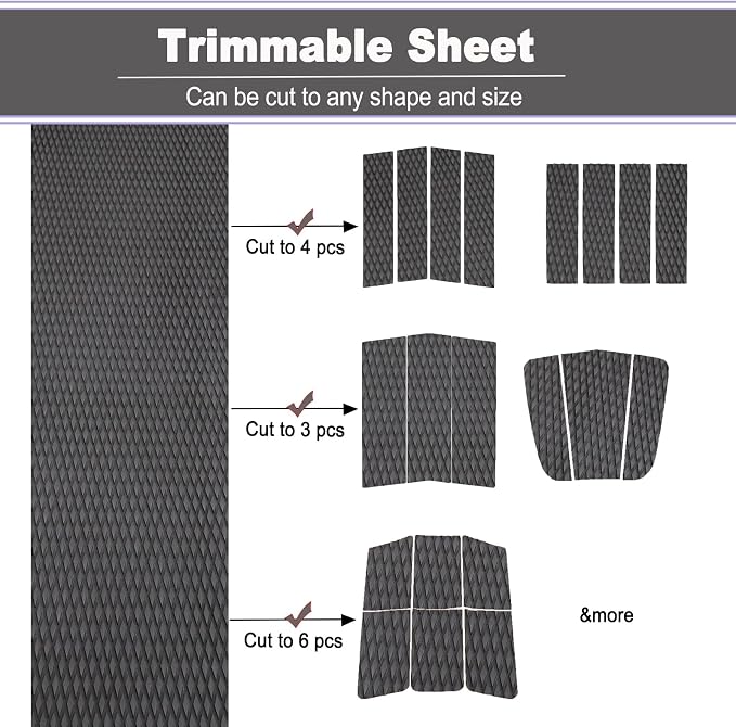 HZshark EVA Foam Boat Decking Sheet Universal DIY Surfboard Traction Pad Non-Slip Grip Mat Trimmable Sheet for Kayak RV Yacht Pool Skateboard Skimboard Step Green Yellow Orange Blue Dark Grey Black