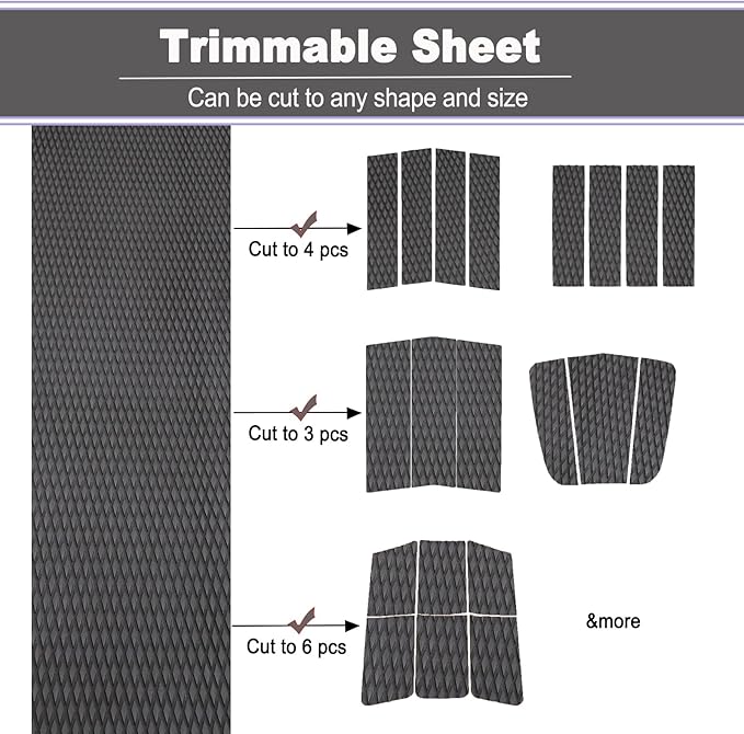 HZshark EVA Foam Boat Decking Sheet Universal DIY Surfboard Traction Pad Non-Slip Grip Mat Trimmable Sheet for Kayak RV Yacht Pool Skateboard Skimboard Step Green Yellow Orange Blue Dark Grey Black