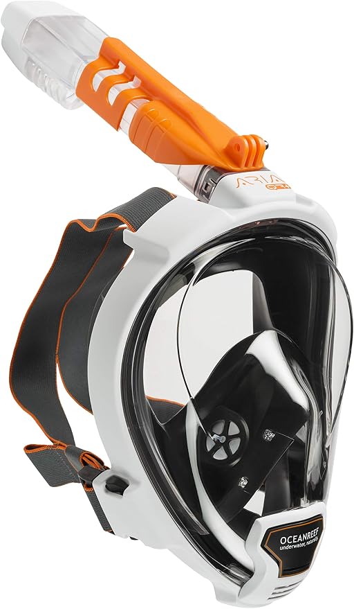 OCEAN REEF - Aria QR + Quick Release Snorkeling Mask - Full Face Snorkeling Mask - 180 Degree Underwater Vision - 8 Colours and 4 Sizes