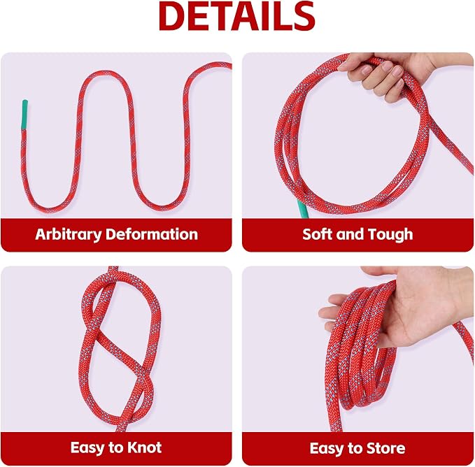 Arborist Climbing Rope (1/2in X 200ft) 48 Strands Polyester for Pulling Swing Climbing