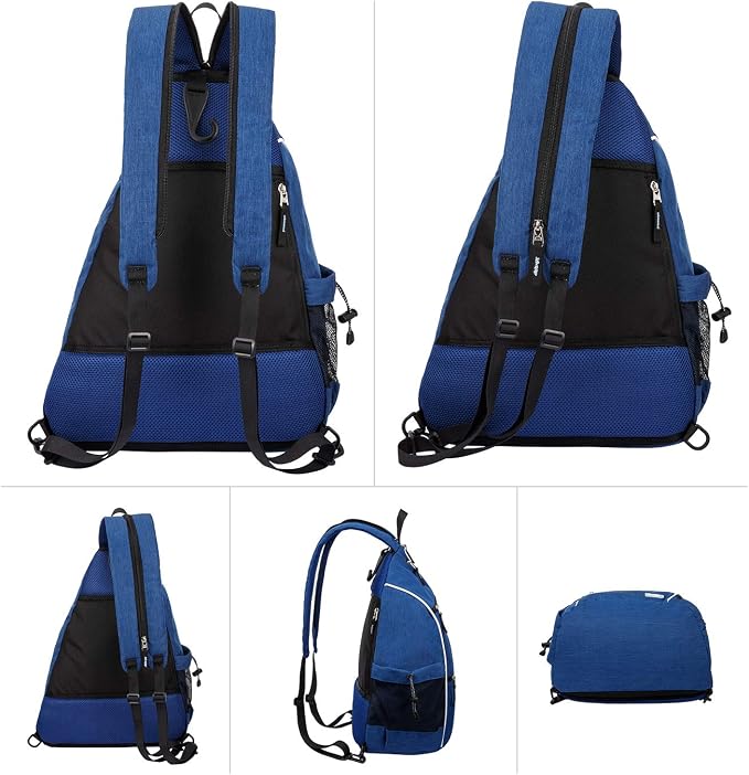 Sucipi Pickleball Bag - Men's & Women's Pickleball Backpack, Adjustable Sling Bag w/Fence Hook/Large Capacity/Safety Pocket