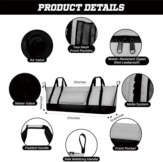 MORXPLOR Insulated Fish Cooler Kill Bag with Flat Bottom-26x18 31x14 40x16 50x18 60x20 70x25 Inches Waterproof Fishing tackle Kill Cooler Bag