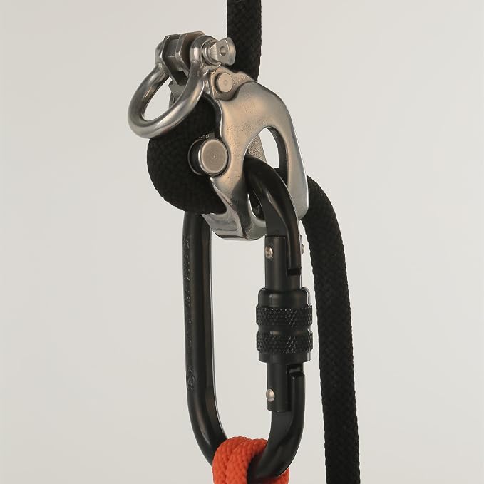 Adjustment Mobile Anchor, Stainless Steel Descender, Rock Climbing Area Restraint for Working at Height