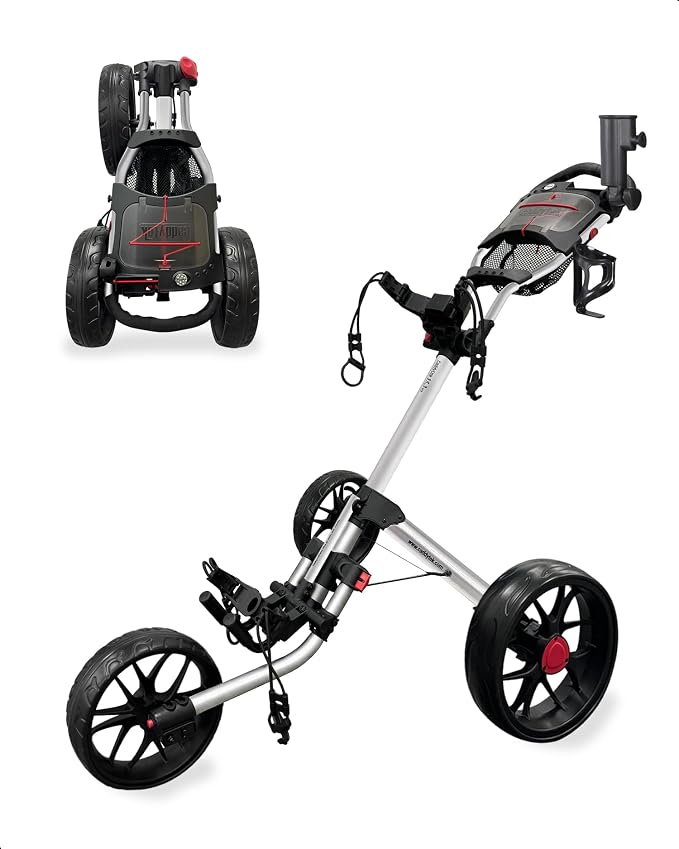 Caddytek CaddyLite 15.3 V2 Golf Push Cart - Lightweight Foldable Aluminum Cart with EVA Wheels, Foot Brake, Adjustable Handle, Umbrella Holder, Drink Holder, Scorecard Holder