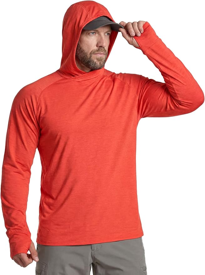 CQR Men's UPF 50+ Sun Protection Long Sleeve Quick Dry Athletic Shirts, Stretch Running Workout Hiking T-Shirts