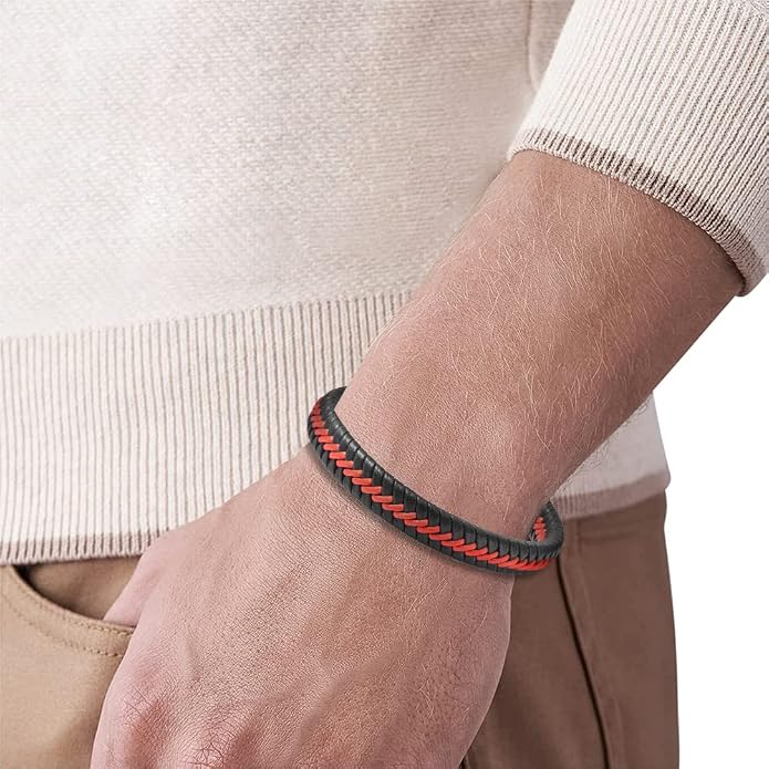 Men's Braided Genuine Leather Cord Bracelet