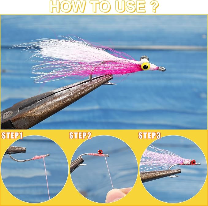 BBTO 50 Pieces Fly Tying Material - Realistic Dumbbell Eyes Alloy for Crafts Spinner Flies Fresh Water 3 Colors Shipped Randomly