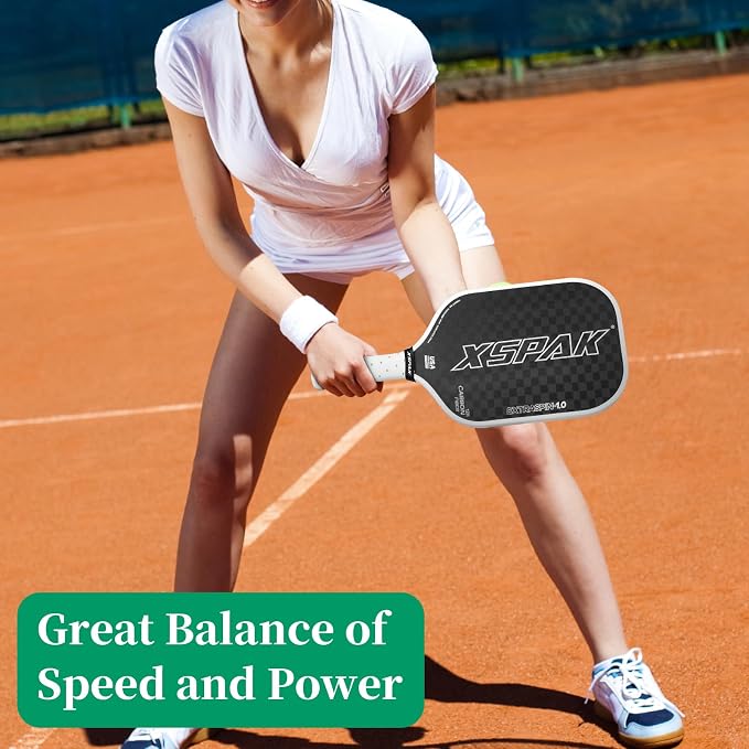 12K Carbon Fiber Pickleball Paddles, USAPA Polypropylene Honeycomb Paddle with Cushion Comfort Grip, SPIN2.0 World Champion Surface Technology Options Pickleball Racket
