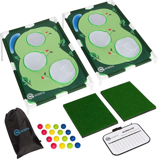 Golf Cornhole Set - Golf Yard Game - Chipping Practice Set for Both Indoors and Outdoors - Perfect Golf Gift for Men