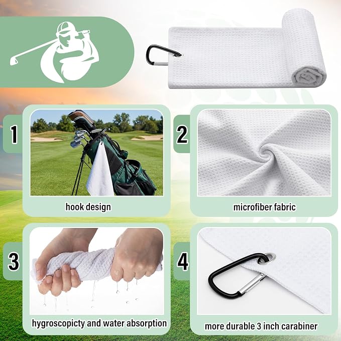 Liliful 12 Pcs Golf Accessories Kit, Include Golf Ball Bag with Hook Towel Tees Magnetic Ball Marker Divot Tool Cleaner Brush for Women Man Gifts