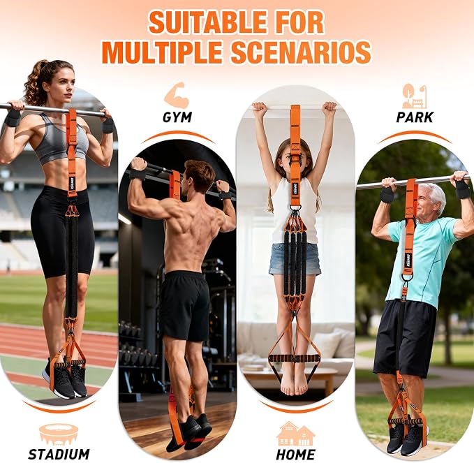 Upgraded Pull Up Assistance Bands for Women, Heavy Duty Resistance Bands with Handles, Exercise Band with Door Anchor, Workout Band Set for Pull Up Bar, Full Body Sculpting,Muscle Training, Home Gym