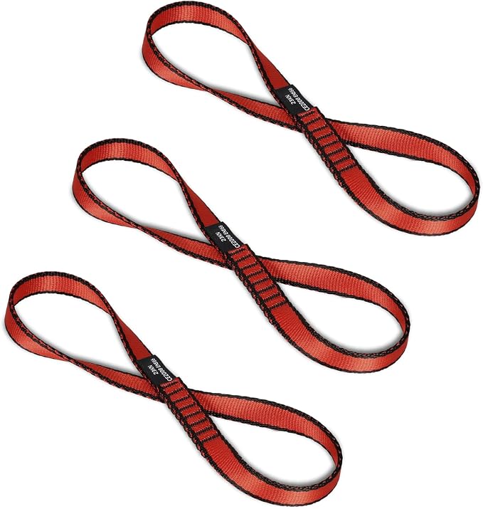 18MM Nylon Climbing Sling Runner - 23KN CE2008/EN566 Certified Outdoor Climbing Webbing for Rock Climbing, Rappelling, Mountaineering, Swing Gear, Outdoor Adventures & Emergency Anchoring