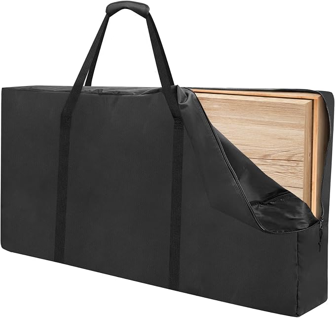 ALSLEA Cornhole Board Carry Bag - Heavy-Duty 600D Oxford Storage Case Fits 4'x2' Regulation Boards | Tailgate, Beach, Backyard Game Transport & Organizer Black