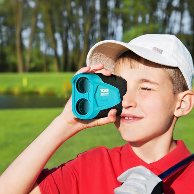 VEVOR Golf Rangefinder, Laser Golfing Hunting Range Finder, 6X Magnification Distance Measuring, Golfing Accessory with High-Precision Flag Lock, Slope Switch, Continuous Scan, and Batteries