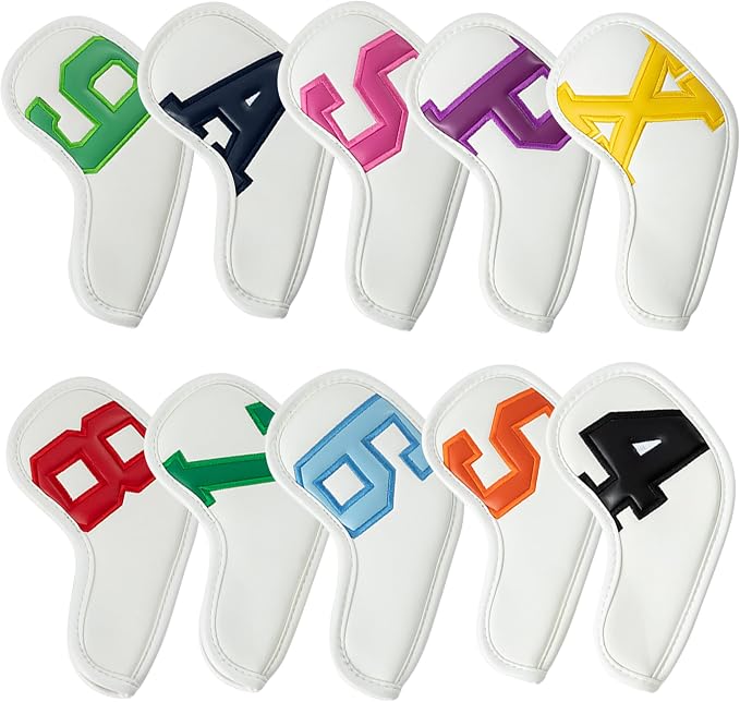 Golf 10pcs/12pcs Thick Synthetic Leather Golf Iron Head Covers Set Headcover Fit All Brands